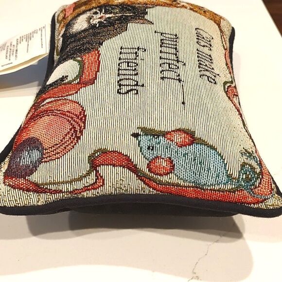 Cats Make Purrfect Friends Feline Follies Tapestry Pillow Vintage - Picture 7 of 11